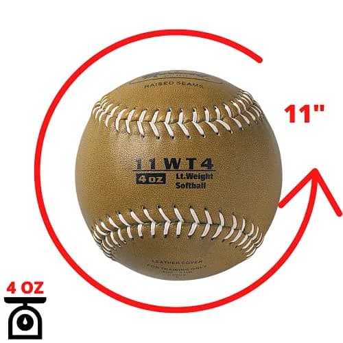 Markwort Weighted 11-Inch Fast-Pitch Softball (4 oz / 113 g, Gold) | Training Aid for Softball Players thumbnail 2