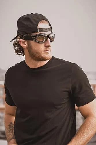 Birdz Motorcycle Goggles Black Frame/Yellow Lens | Shatterproof Polycarbonate & UV400 Protection (Adult) thumbnail 6