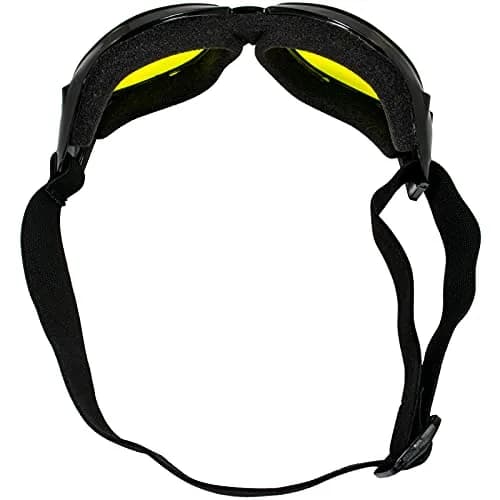 Birdz Motorcycle Goggles Black Frame/Yellow Lens | Shatterproof Polycarbonate & UV400 Protection (Adult) thumbnail 7