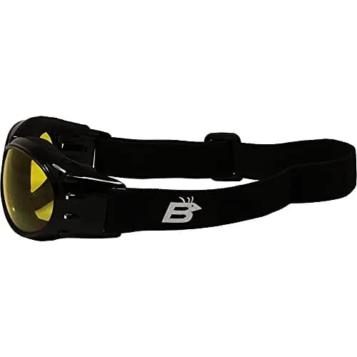 Birdz Motorcycle Goggles Black Frame/Yellow Lens | Shatterproof Polycarbonate & UV400 Protection (Adult) thumbnail 8