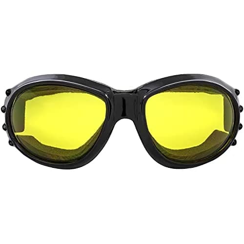 Birdz Motorcycle Goggles Black Frame/Yellow Lens | Shatterproof Polycarbonate & UV400 Protection (Adult) thumbnail 2