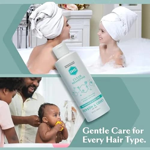 DHS Clear Shampoo - Unscented, Gentle for Sensitive Skin & Dry Scalp, 8oz | Paraben-Free & Dye-Free thumbnail 6