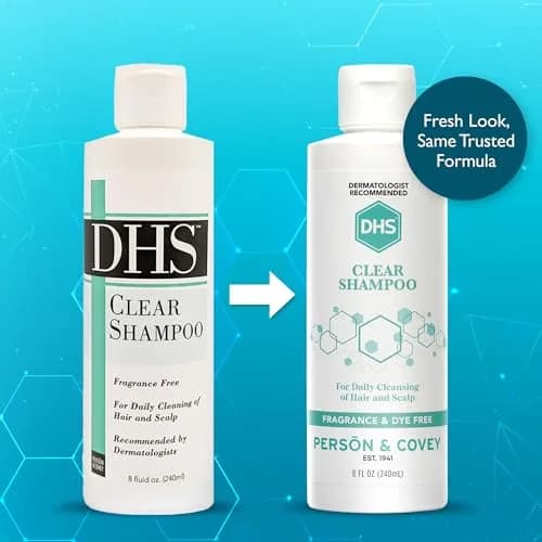 DHS Clear Shampoo - Unscented, Gentle for Sensitive Skin & Dry Scalp, 8oz | Paraben-Free & Dye-Free thumbnail 2
