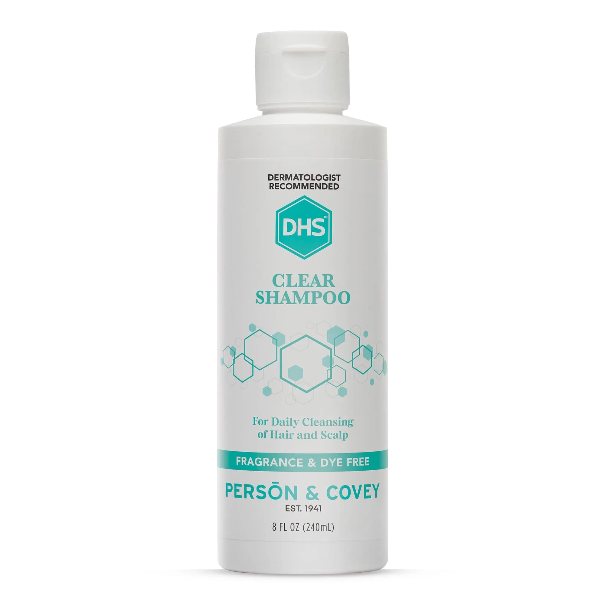 DHS Clear Shampoo - Unscented, Gentle for Sensitive Skin & Dry Scalp, 8oz | Paraben-Free & Dye-Free - main product image