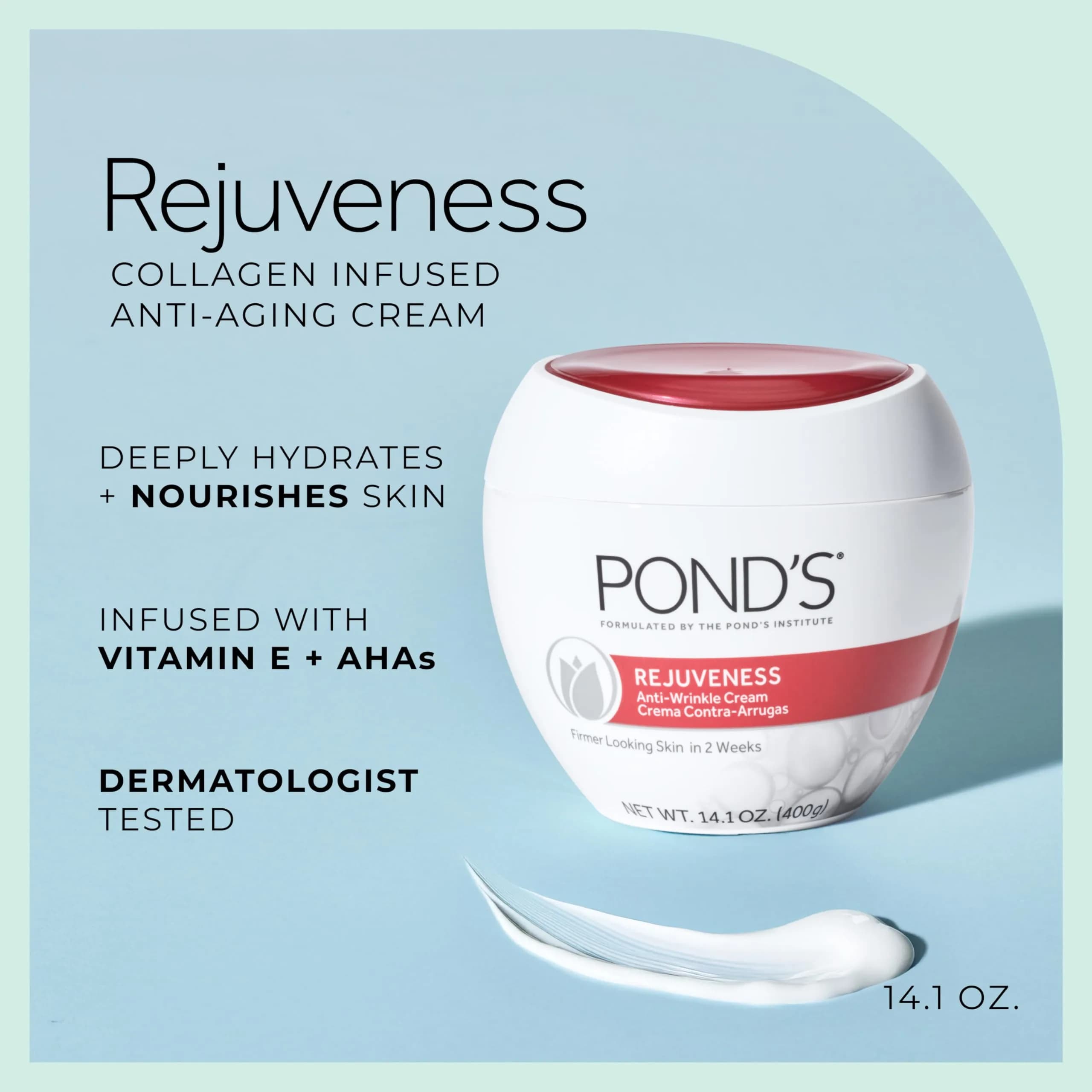 POND’S Rejuveness Face Cream 394ml (14.1 oz) | Anti-Aging Moisturizer with AHAs, Collagen & Vitamin E - view 2