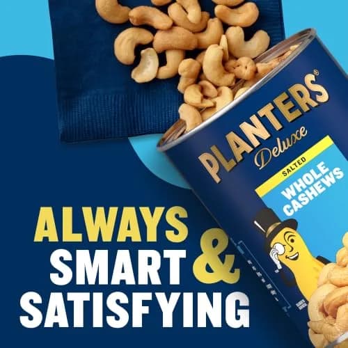 PLANTERS Deluxe Salted Whole Cashews 18.25 Oz | Plant Based Protein Snack with Rich Flavor thumbnail 5