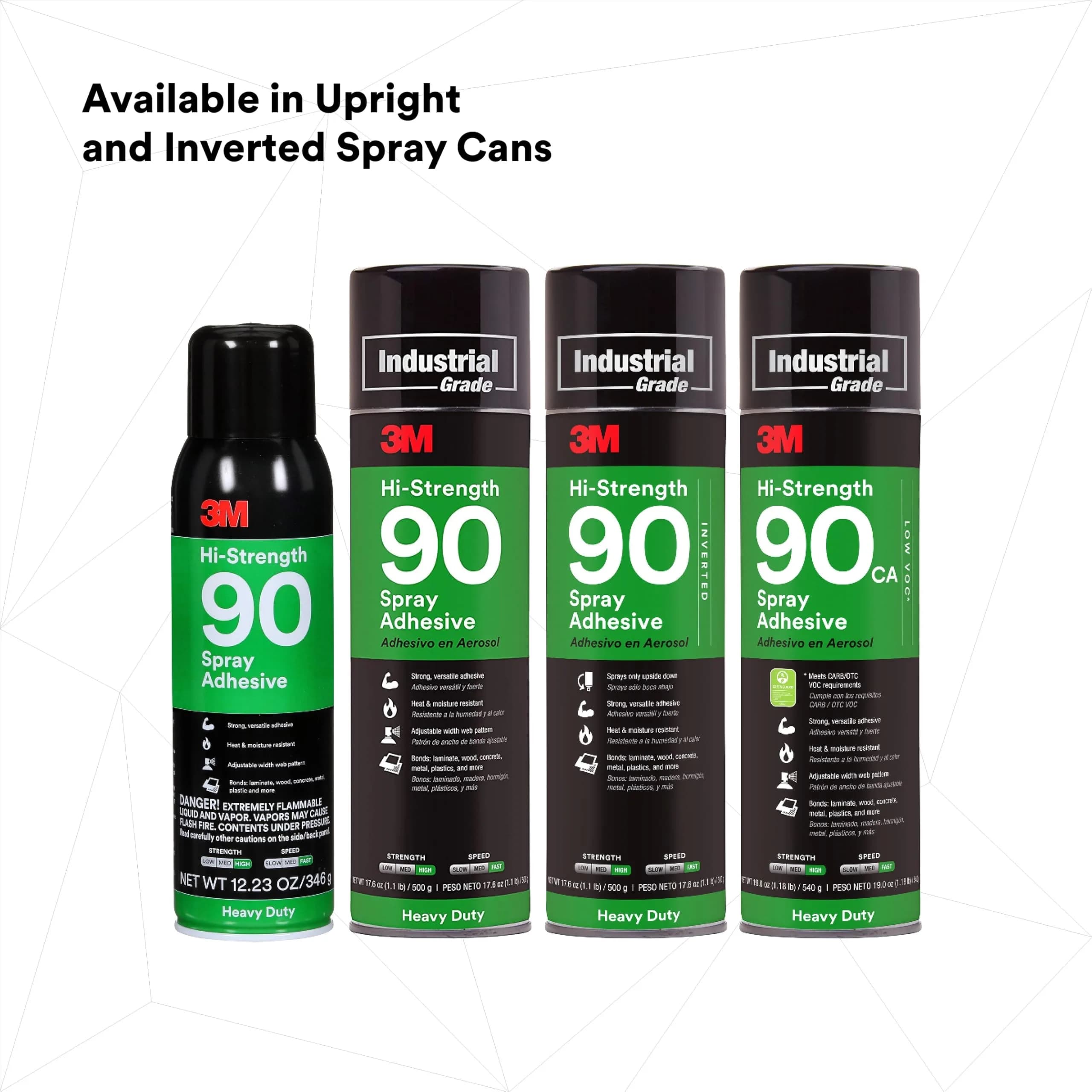 3M Hi-Strength 90 Spray Adhesive 17.6 oz (499 g) | Bonds Laminate, Wood, Concrete, Metal, Plastic - view 7