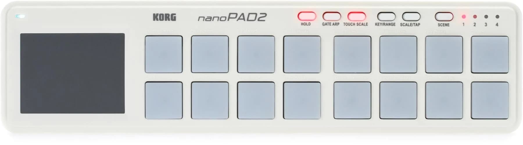 Korg nanoPAD2 Slim-Line USB MIDI Controller Pads - White | 16 Velocity-Sensitive Pads & X-Y Touchpad - main product image