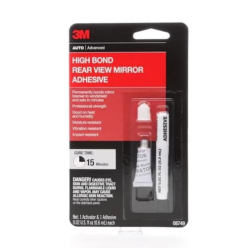 3M High-Bond Rearview Mirror Adhesive 0.02 fl oz (1.8 mL) | Securely Attaches Mirror Brackets thumbnail 1