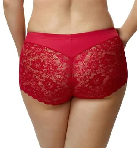 Elila Cheeky Full Panty Large Red | Full Coverage Lace Boy Short (70-120 chars) thumbnail 2