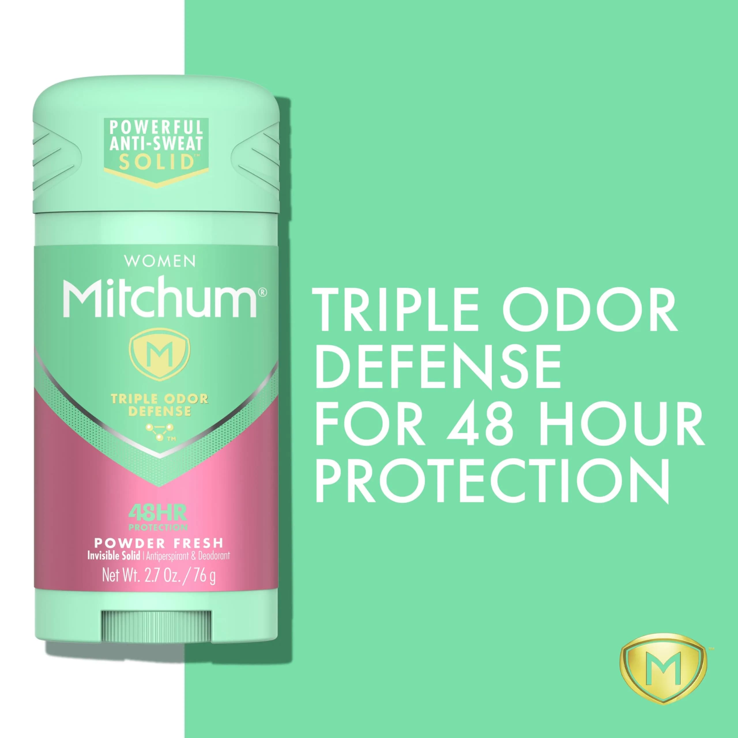 Mitchum Women's Powder Fresh Invisible Solid Antiperspirant Deodorant Stick 76.5g (2.7 Oz) | 48-Hour Odor & Wetness Protection - view 2