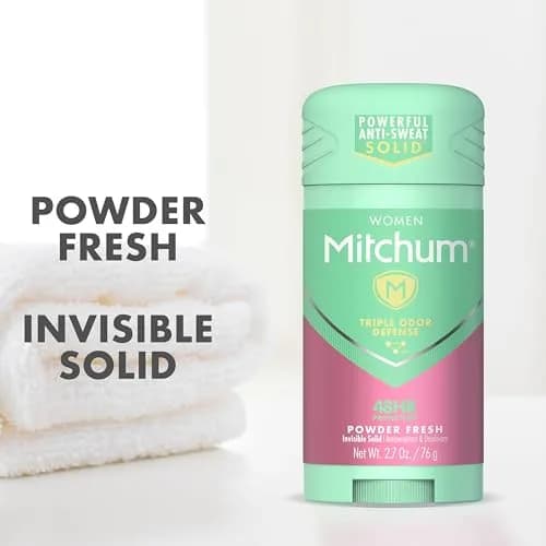 Mitchum Women's Powder Fresh Invisible Solid Antiperspirant Deodorant Stick 76.5g (2.7 Oz) | 48-Hour Odor & Wetness Protection thumbnail 3