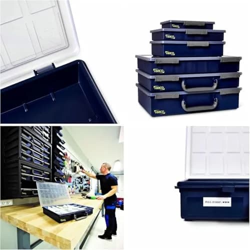 Raaco Assorter 55 4x8-15 Tool Box Organizer, 15-Slot, Semi-Transparent | Customizable Hardware Storage thumbnail 5