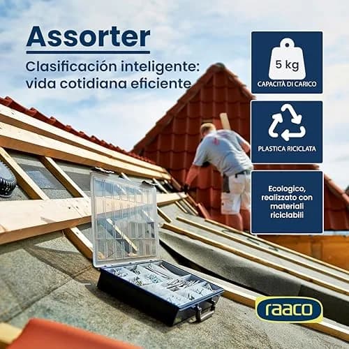 Raaco Assorter 55 4x8-15 Tool Box Organizer, 15-Slot, Semi-Transparent | Customizable Hardware Storage thumbnail 2