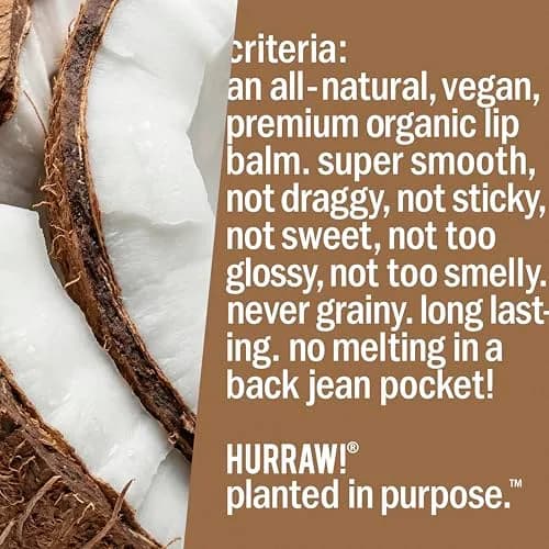 Hurraw! Coconut Lip Balm 4.8g | Organic, Vegan & Cruelty-Free, Made in USA thumbnail 6