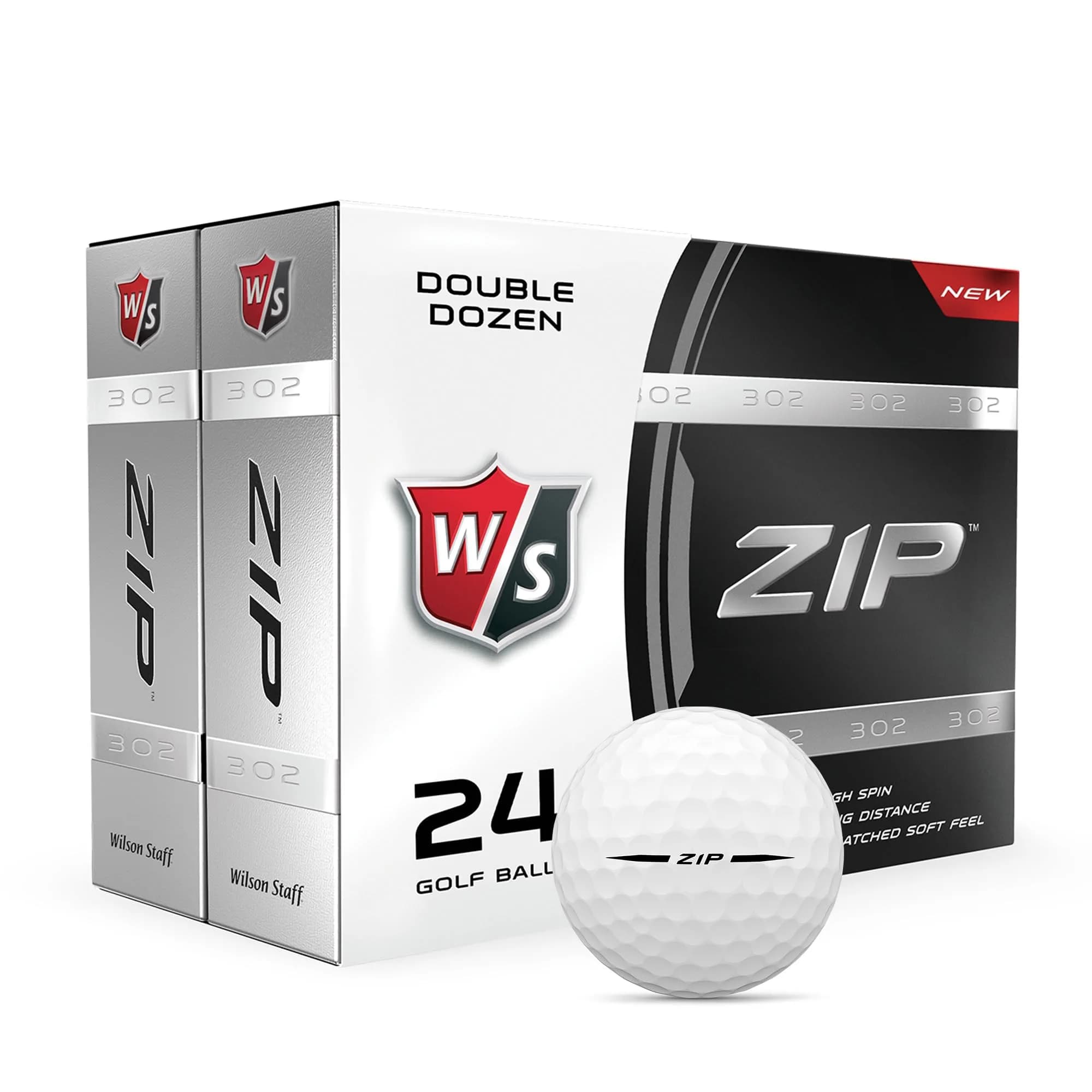 Wilson Staff Zip Golf Balls- White, 24 Pack | Minimal Spin & Max Distance - main product image