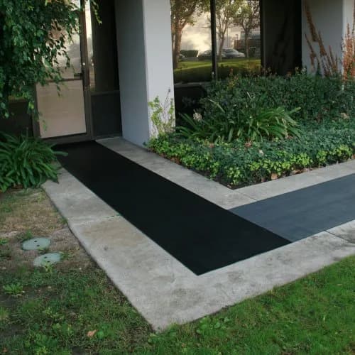 Rubber-Cal Fine Rib Corrugated Rubber Floor Mat - 1/8" x 4 ft x 4 ft Black | Anti-slip, moisture-resistant industrial rubber mat thumbnail 5