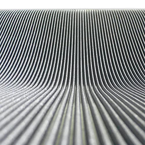 Rubber-Cal Fine Rib Corrugated Rubber Floor Mat - 1/8" x 4 ft x 6 ft Black | Anti-slip, moisture-resistant industrial flooring thumbnail 4