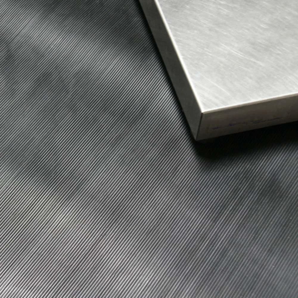 Rubber-Cal Fine Rib Corrugated Rubber Floor Mat - 1/8" x 4 ft x 6 ft Black | Anti-slip, moisture-resistant industrial flooring thumbnail 9