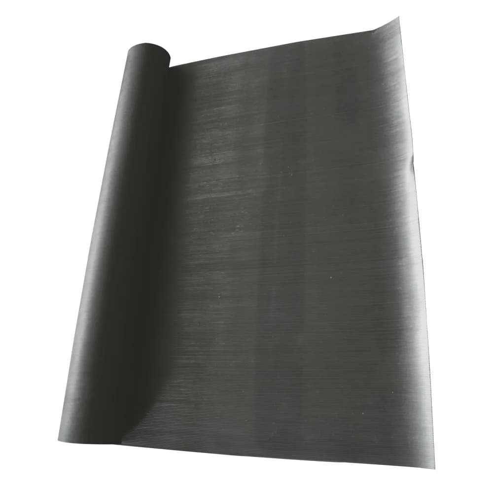 Rubber-Cal Fine Rib Corrugated Rubber Floor Mat - 1/8" x 4 ft x 6 ft Black | Anti-slip, moisture-resistant industrial flooring thumbnail 3
