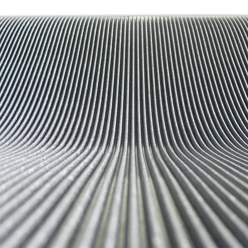 Rubber-Cal Fine Rib Corrugated Rubber Floor Mat - 1/8" x 4 ft x 6 ft Black | Anti-slip, moisture-resistant industrial flooring thumbnail 4
