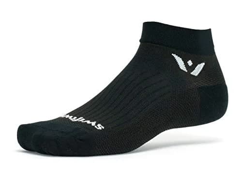 Swiftwick PERFORMANCE ONE Running & Golf Socks, Black, Small | Moisture-Wicking, Medium Cushion, USA Design thumbnail 1