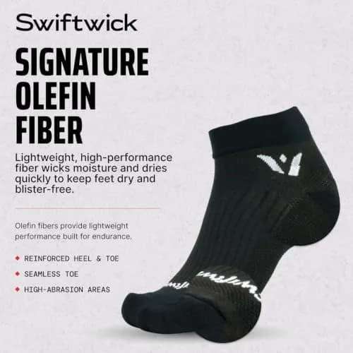 Swiftwick PERFORMANCE ONE Running & Golf Socks, White, Large | Moisture-Wicking, Medium Cushion, USA Design thumbnail 7