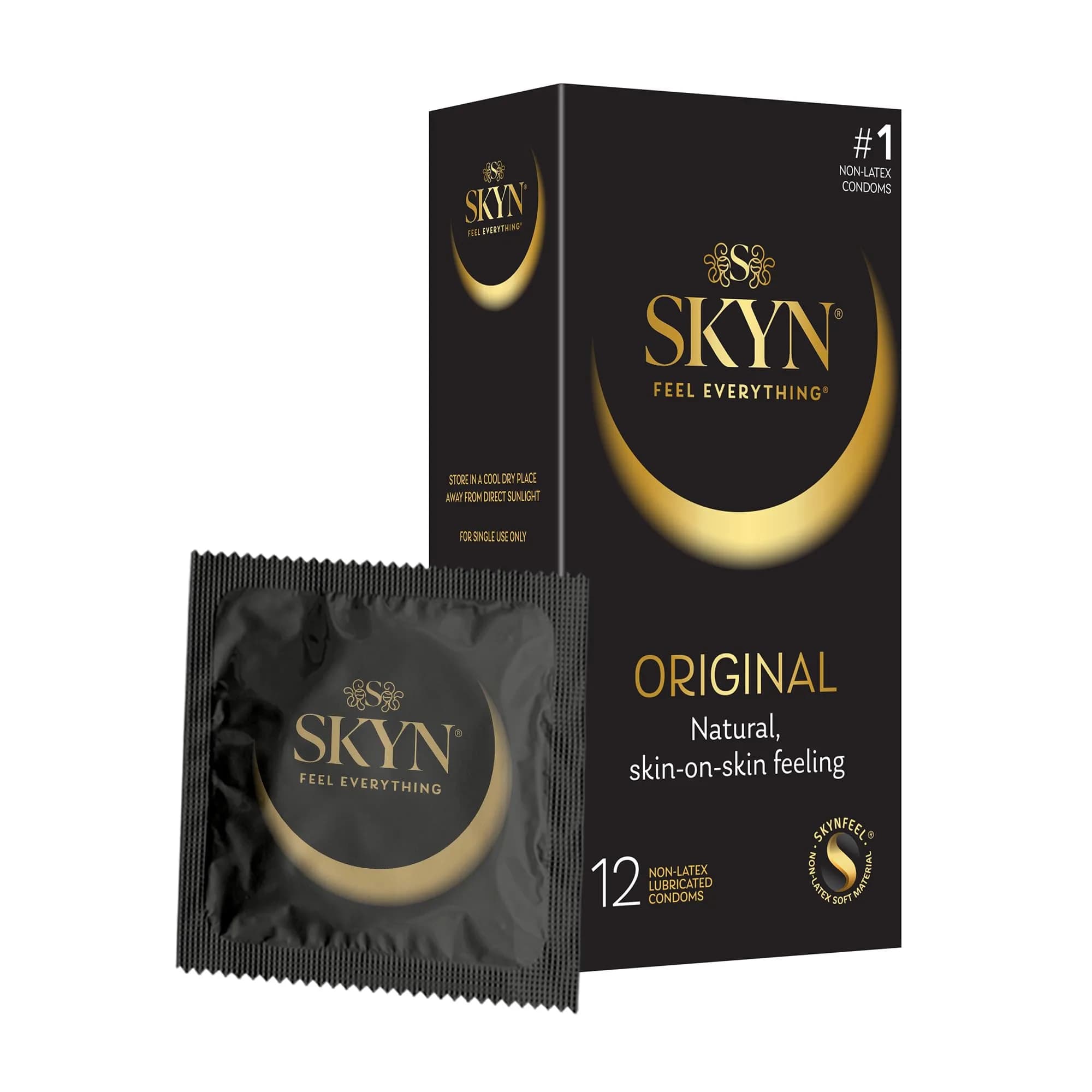 SKYN Original Polyisoprene Condoms 12 Count | Latex-Free, Lubricated, Comfortable Fit - main product image