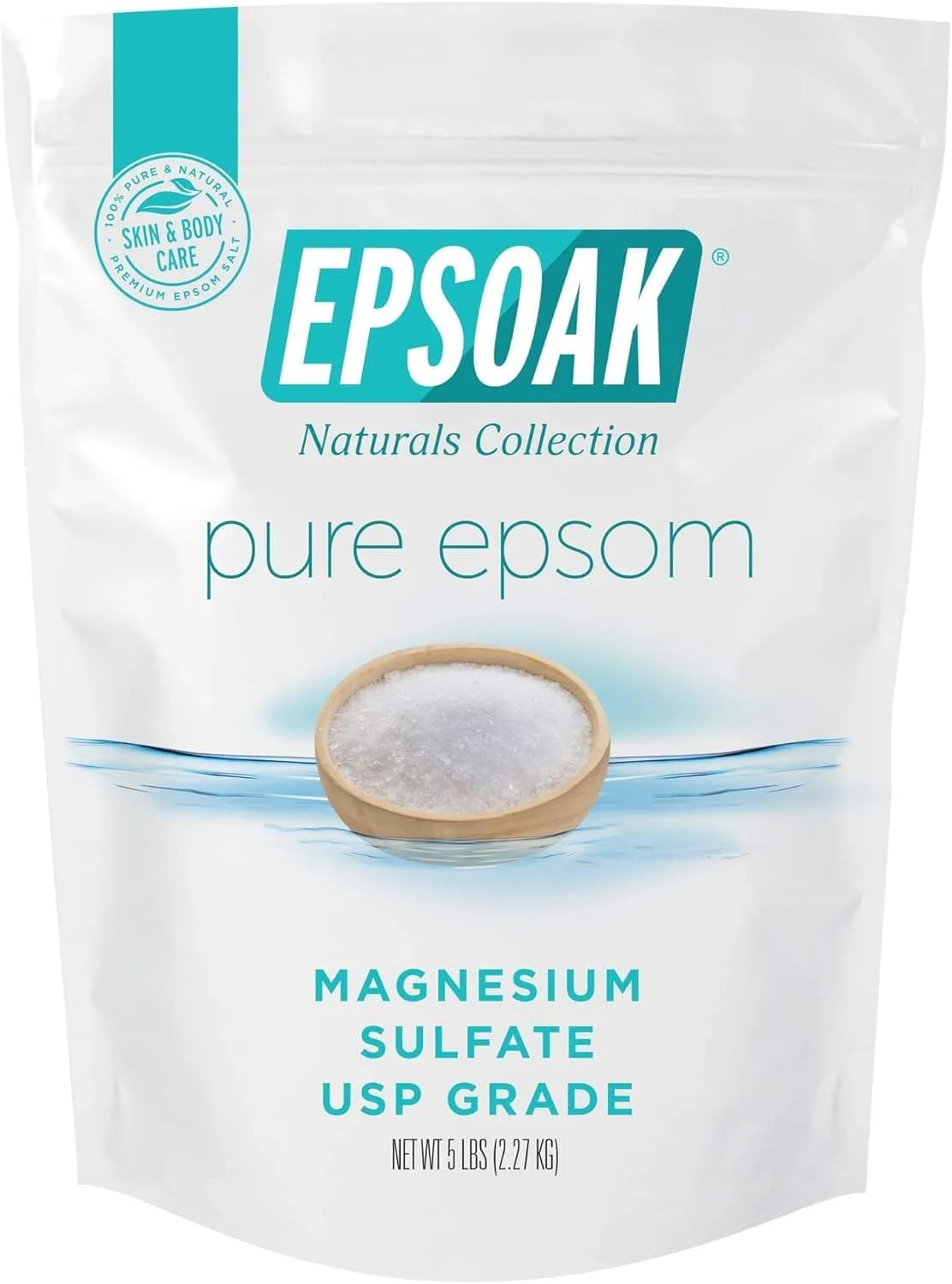 Epsoak Epsom Salt 19 lb. Magnesium Sulfate USP | Unscented, Made in USA, Cruelty-Free — Unscented / 80 Ounce