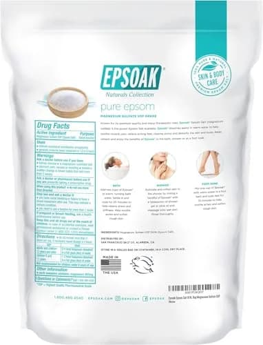 Epsoak Epsom Salt 19 lb. Magnesium Sulfate USP | Unscented, Made in USA, Cruelty-Free thumbnail 7