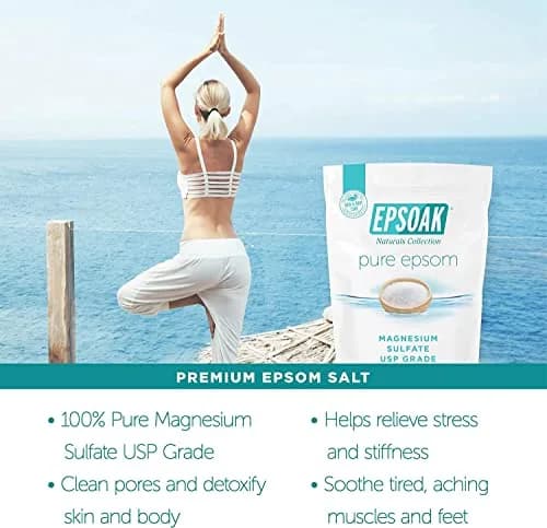 Epsoak Epsom Salt 10 lb (4.54 kg) Unscented Magnesium Sulfate USP | Pure Bath & Foot Soak Crystals thumbnail 4