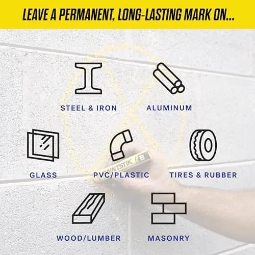 Markal Paintstik Solid Paint Marker Yellow 11/16" x 4-3/4" (Pack of 12) | Professional Grade Marking Pen thumbnail 3