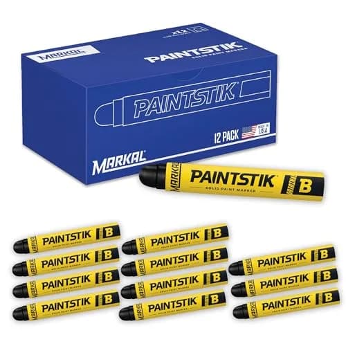 Markal Paintstik Solid Paint Marker Black 12-Pack | Marks on Rough, Rusty, Dirty Surfaces thumbnail 1