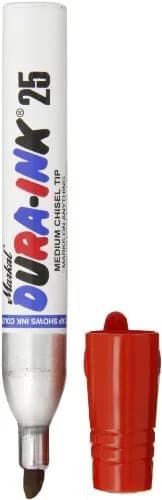 Markal Dura-Ink 25 Medium Chisel Permanent Ink Marker 1.80” & 1.40” | Versatile Surface Compatibility, 12-Pack thumbnail 4