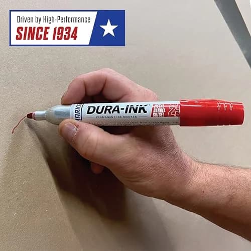 Markal Dura-Ink 25 Medium Chisel Permanent Ink Marker 1.80” & 1.40” | Versatile Surface Compatibility, 12-Pack thumbnail 5