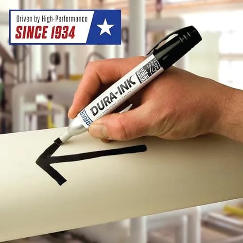Markal Dura-Ink 25 Medium Chisel Permanent Ink Marker 1.80” & 1.40” | Versatile Surface Compatibility thumbnail 4