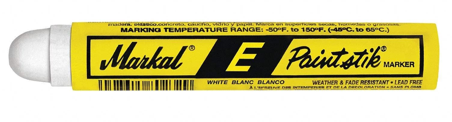 Markal Orange Paintstik Solid Marker 12 Pk | High-Intensity, Fast-Drying, All-Surface Industrial Marker — White