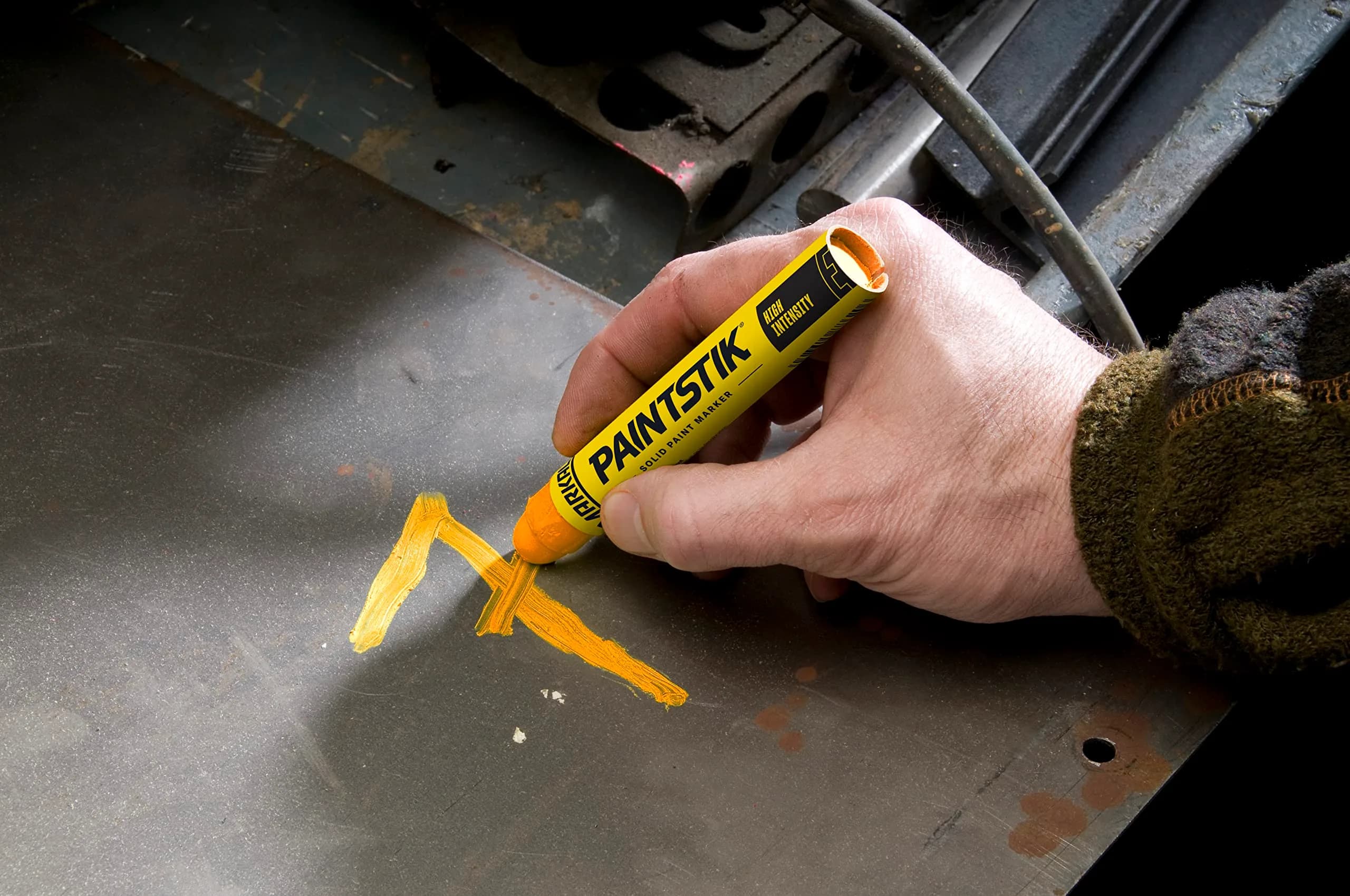 Markal Orange Paintstik Solid Marker 12 Pk | High-Intensity, Fast-Drying, All-Surface Industrial Marker - view 2