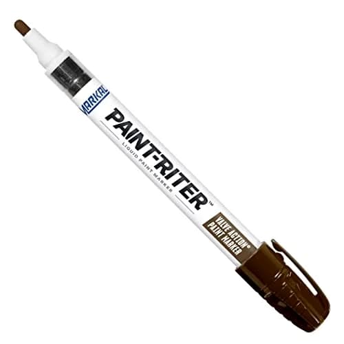 Markal Paint-Riter Valve Action Paint Marker with 1/8" Bullet Tip, Brown (12 Markers) | Permanent, Water-Based, Low Chloride thumbnail 1