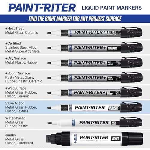 Markal Paint-Riter+ Valve Action Marker, Light Blue, 12-Pack | Permanent Paint Marker for Versatile Surfaces thumbnail 6