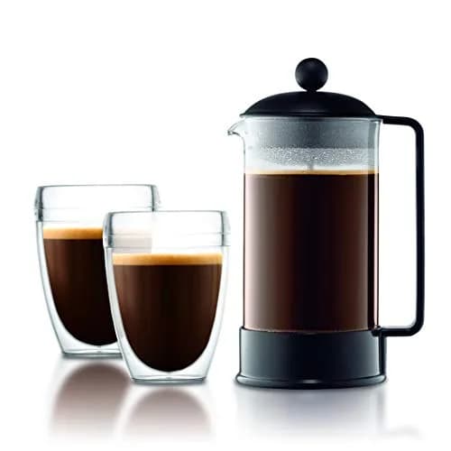 Bodum Brazil French Press Coffee Maker 1L (34oz) Red | High-Heat Borosilicate Glass Carafe thumbnail 6