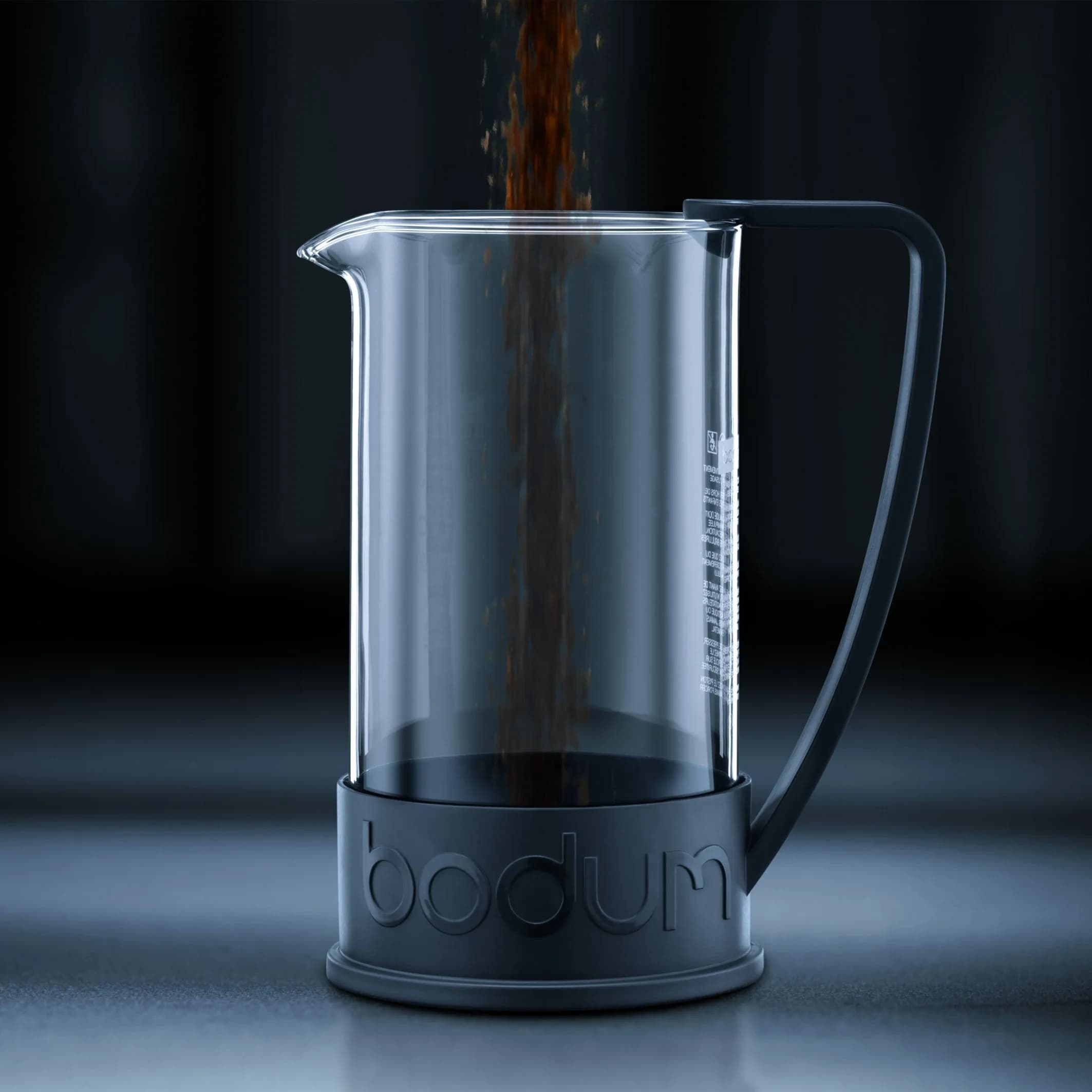 Bodum Brazil French Press Coffee Maker 1L (34oz) Red | High-Heat Borosilicate Glass Carafe - view 2