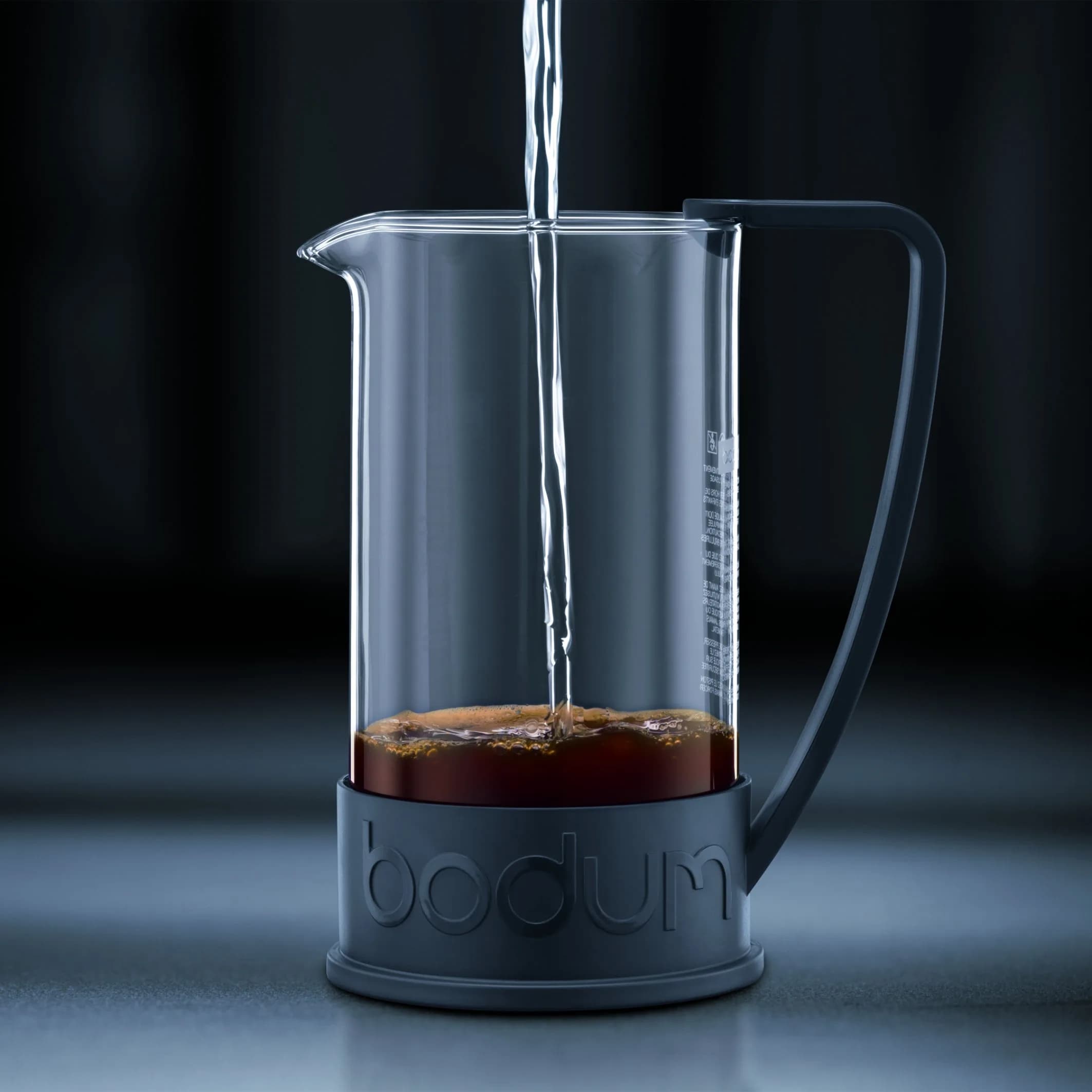 Bodum Brazil French Press Coffee Maker 1L (34oz) Red | High-Heat Borosilicate Glass Carafe - view 3