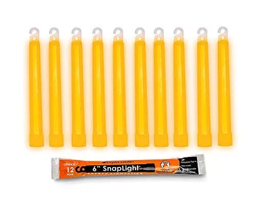 Cyalume Orange Glow Sticks 6 Inch (10 Pack) | Industrial Grade Ultra Bright Light Sticks thumbnail 1