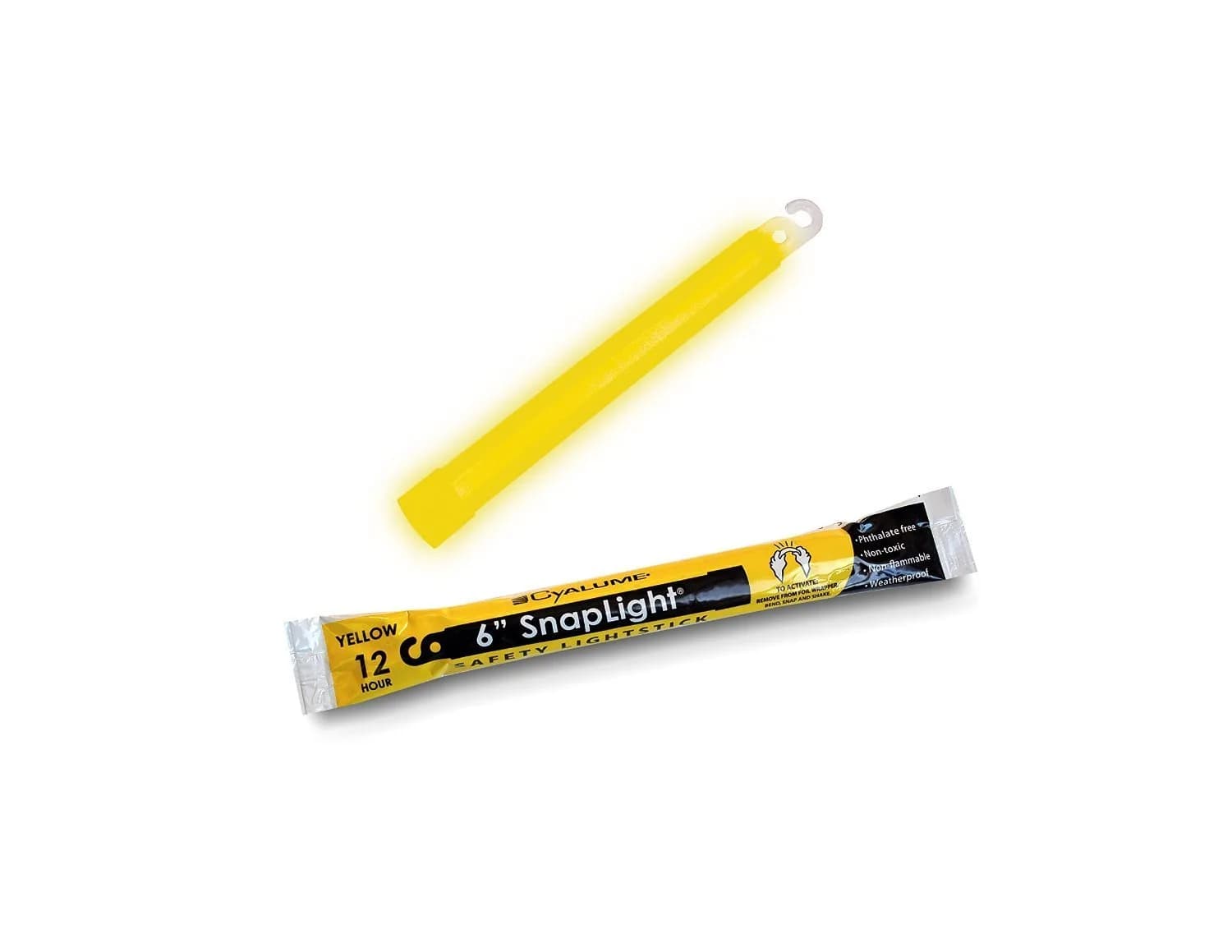 Cyalume Yellow Survival Glow Sticks - 10 Pack, 6" Long, 12-Hour Duration | Emergency Flares & Hiking Safety Gear - view 3