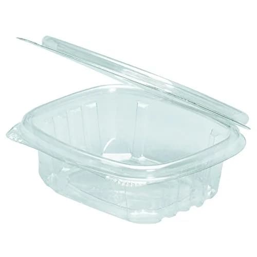 Genpak AD24 24oz Food Storage Container | Leak-Resistant Hinged Clamshell (7 1/4 x 6 2/5 x 2 1/4) thumbnail 1
