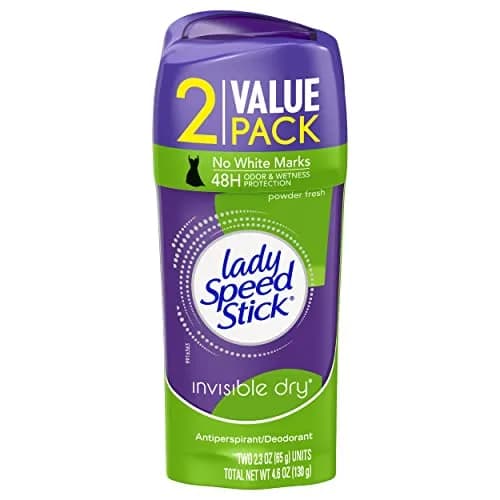 Lady Speed Stick Antiperspirant Powder Fresh 2.3 Oz Twin Pack | 24 Hour Odor & Wetness Protection thumbnail 1