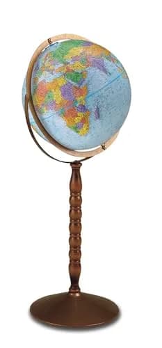 Replogle Treasury Blue Ocean Raised Relief Floor World Globe | 12 in with Metal Base & Swing Meridian thumbnail 2