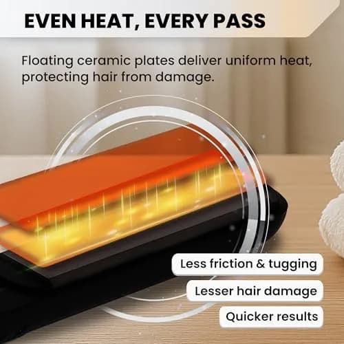 HerStyler Superstyler Onyx Ceramic Flat Iron - Travel Friendly - 1.25 inch | Salon Style, Negative Ion Technology thumbnail 3