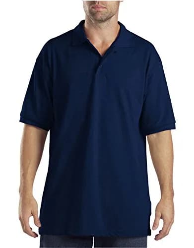 Dickies Short Sleeve Pique Polo Dark Navy Large | Classic Comfort & Style thumbnail 1